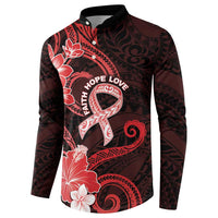 Heart Health Awareness Button Sweatshirt Warrior Wears Red Polynesian Style LT05 - Polynesian Pride