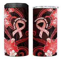 Heart Health Awareness 4 in 1 Can Cooler Tumbler Warrior Wears Red Polynesian Style LT05 One Size: 16 oz Red - Polynesian Pride