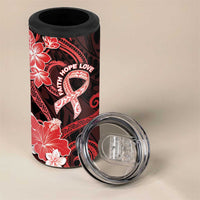 Heart Health Awareness 4 in 1 Can Cooler Tumbler Warrior Wears Red Polynesian Style LT05 - Polynesian Pride