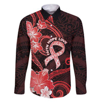 Heart Health Awareness Family Matching Tank Maxi Dress and Hawaiian Shirt Warrior Wears Red Polynesian Style