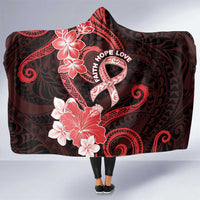 Heart Health Awareness Hooded Blanket Warrior Wears Red Polynesian Style LT05 One Size Red - Polynesian Pride