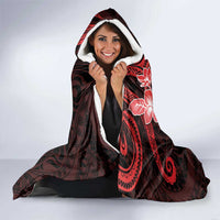 Heart Health Awareness Hooded Blanket Warrior Wears Red Polynesian Style LT05 - Polynesian Pride