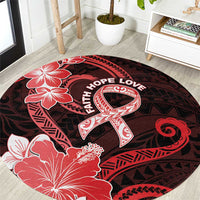 Heart Health Awareness Round Carpet Warrior Wears Red Polynesian Style LT05 Red - Polynesian Pride