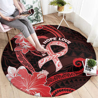 Heart Health Awareness Round Carpet Warrior Wears Red Polynesian Style LT05 - Polynesian Pride