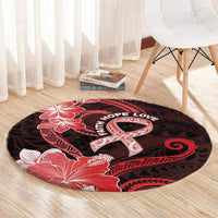 Heart Health Awareness Round Carpet Warrior Wears Red Polynesian Style LT05 - Polynesian Pride