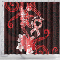 Heart Health Awareness Shower Curtain Warrior Wears Red Polynesian Style