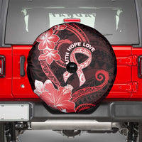 Heart Health Awareness Spare Tire Cover Warrior Wears Red Polynesian Style LT05 - Polynesian Pride