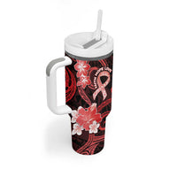 Heart Health Awareness Tumbler With Handle Warrior Wears Red Polynesian Style LT05 - Polynesian Pride