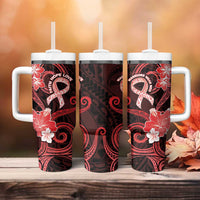 Heart Health Awareness Tumbler With Handle Warrior Wears Red Polynesian Style LT05 - Polynesian Pride