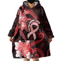 Heart Health Awareness Wearable Blanket Hoodie Warrior Wears Red Polynesian Style LT05 - Polynesian Pride