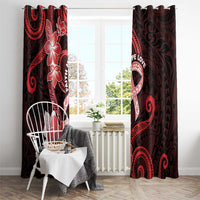 Heart Health Awareness Window Curtain Warrior Wears Red Polynesian Style LT05 - Polynesian Pride