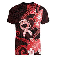Heart Health Awareness Women V-Neck T-Shirt Warrior Wears Red Polynesian Style LT05 - Polynesian Pride