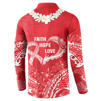 Heart Health Awareness Button Sweatshirt Polynesian Red Ribbon LT05 - Polynesian Pride
