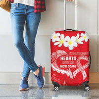 Heart Health Awareness Luggage Cover Polynesian Red Ribbon