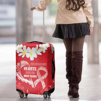 Heart Health Awareness Luggage Cover Polynesian Red Ribbon