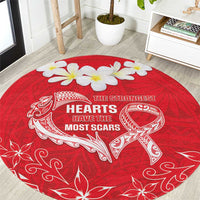 Heart Health Awareness Round Carpet Polynesian Red Ribbon LT05 Red - Polynesian Pride