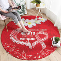 Heart Health Awareness Round Carpet Polynesian Red Ribbon LT05 - Polynesian Pride
