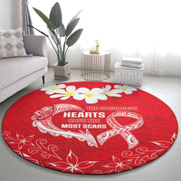 Heart Health Awareness Round Carpet Polynesian Red Ribbon LT05 - Polynesian Pride