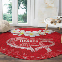 Heart Health Awareness Round Carpet Polynesian Red Ribbon LT05 - Polynesian Pride