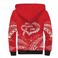 Heart Health Awareness Sherpa Hoodie Polynesian Red Ribbon LT05 - Polynesian Pride