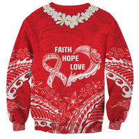 Heart Health Awareness Sweatshirt Polynesian Red Ribbon LT05 - Polynesian Pride