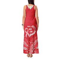 Heart Health Awareness Tank Maxi Dress Polynesian Red Ribbon LT05 - Polynesian Pride