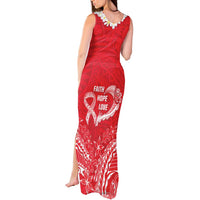 Heart Health Awareness Tank Maxi Dress Polynesian Red Ribbon LT05 - Polynesian Pride