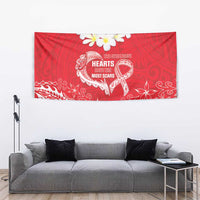 Heart Health Awareness Tapestry Polynesian Red Ribbon