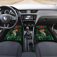New Zealand ANZAC Day Car Mats Aotearoa Hei Tiki LT05 Set 2pcs - Front Green - Polynesian Pride