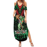 New Zealand ANZAC Day Family Matching Summer Maxi Dress and Hawaiian Shirt Aotearoa Hei Tiki