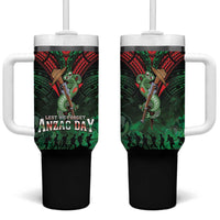New Zealand ANZAC Day Tumbler With Handle Aotearoa Hei Tiki LT05 One Size: 40 oz Green - Polynesian Pride