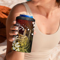Hawaii King Kamehameha Day 4 in 1 Can Cooler Tumbler Polynesian Pattern Mix Hibiscus Reggae
