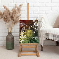 Hawaii King Kamehameha Day Canvas Wall Art Polynesian Pattern Mix Hibiscus Reggae