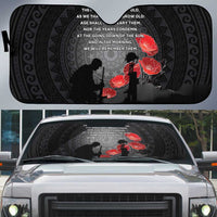 Cook Islands ANZAC Day Auto Sun Shade Soldier Silhouette Remembrance LT05 Black - Polynesian Pride