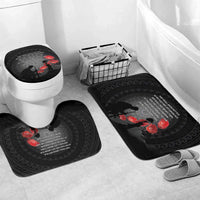 Cook Islands ANZAC Day Bathroom Set Soldier Silhouette Remembrance LT05 Mat Set Only (3 pcs) One Size Black - Polynesian Pride