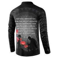 Cook Islands ANZAC Day Button Sweatshirt Soldier Silhouette Remembrance LT05 - Polynesian Pride