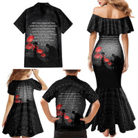 Cook Islands ANZAC Day Family Matching Mermaid Dress and Hawaiian Shirt Soldier Silhouette Remembrance