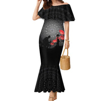 Cook Islands ANZAC Day Family Matching Mermaid Dress and Hawaiian Shirt Soldier Silhouette Remembrance