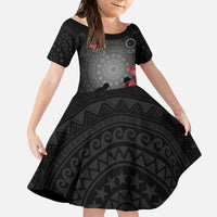 Cook Islands ANZAC Day Family Matching Off Shoulder Maxi Dress and Hawaiian Shirt Soldier Silhouette Remembrance