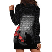 Cook Islands ANZAC Day Hoodie Dress Soldier Silhouette Remembrance LT05 - Polynesian Pride