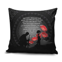 Cook Islands ANZAC Day Pillow Cover Soldier Silhouette Remembrance LT05 Black - Polynesian Pride