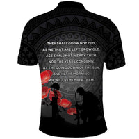 Cook Islands ANZAC Day Polo Shirt Soldier Silhouette Remembrance LT05 - Polynesian Pride