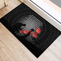 Cook Islands ANZAC Day Rubber Doormat Soldier Silhouette Remembrance LT05 - Polynesian Pride