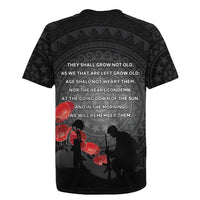 Cook Islands ANZAC Day Rugby Jersey Soldier Silhouette Remembrance LT05 - Polynesian Pride