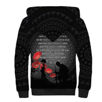 Cook Islands ANZAC Day Sherpa Hoodie Soldier Silhouette Remembrance LT05 - Polynesian Pride