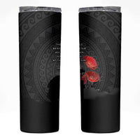 Cook Islands ANZAC Day Skinny Tumbler Soldier Silhouette Remembrance LT05 Black - Polynesian Pride