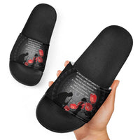 Cook Islands ANZAC Day Slide Sandals Soldier Silhouette Remembrance LT05 - Polynesian Pride
