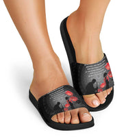 Cook Islands ANZAC Day Slide Sandals Soldier Silhouette Remembrance LT05 - Polynesian Pride