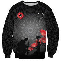 Cook Islands ANZAC Day Sweatshirt Soldier Silhouette Remembrance LT05 Unisex Black - Polynesian Pride