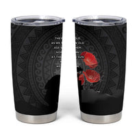 Cook Islands ANZAC Day Tumbler Cup Soldier Silhouette Remembrance LT05 Black - Polynesian Pride